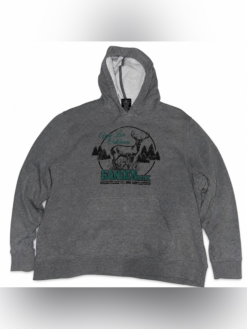 Gander Mountain Men's Gray Graphic Hoodie - We Live Outdoors